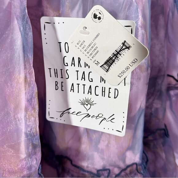 FREE PEOPLE SWEET SERENADE MINI DRESS IN BLUEBELL COMBO MEDIUM NWT - Picture 6 of 11